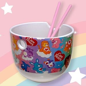 Care Bears 20oz Ceramic Ramen Bowl & Wooden Chopsticks Set